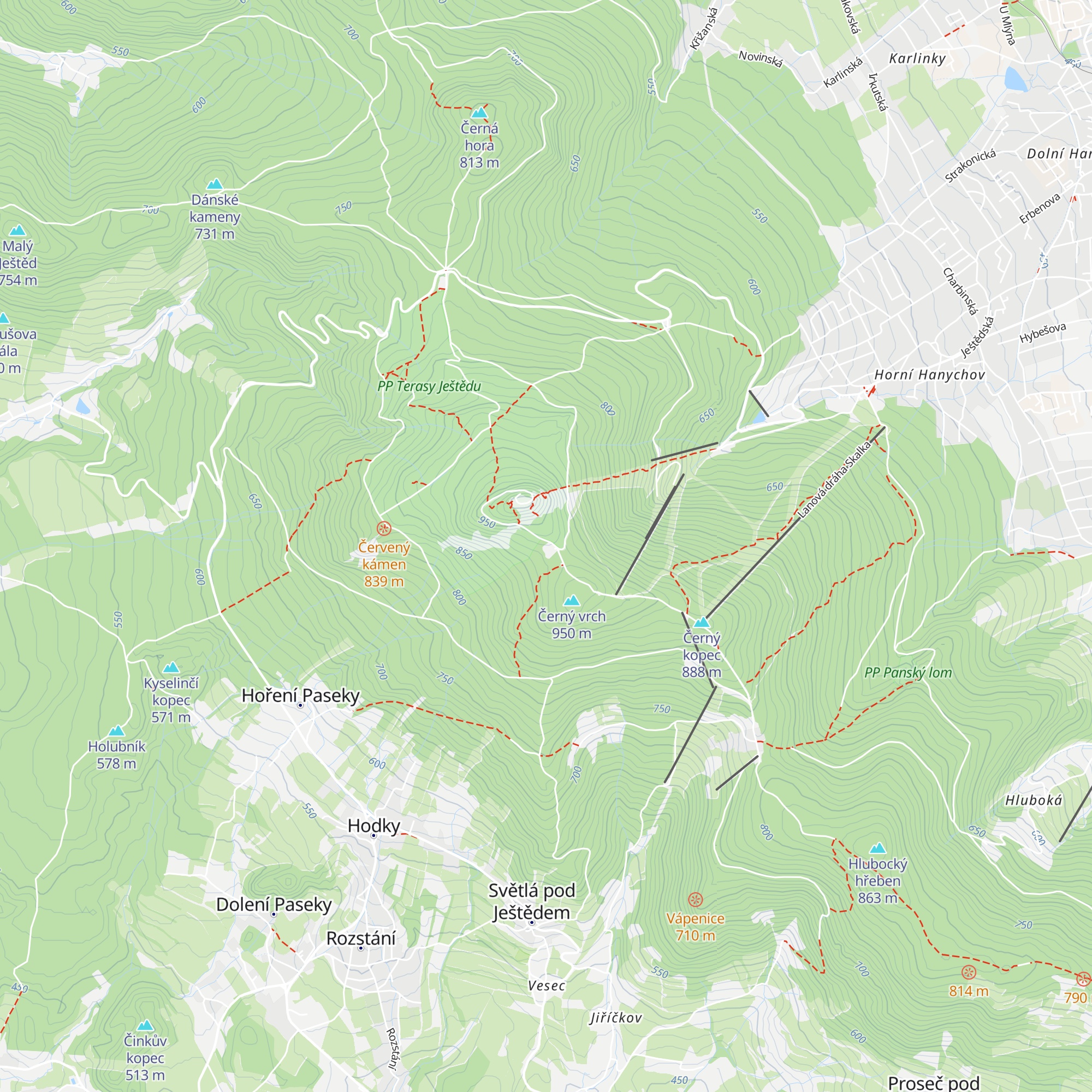 Horská chata Ještědka map
