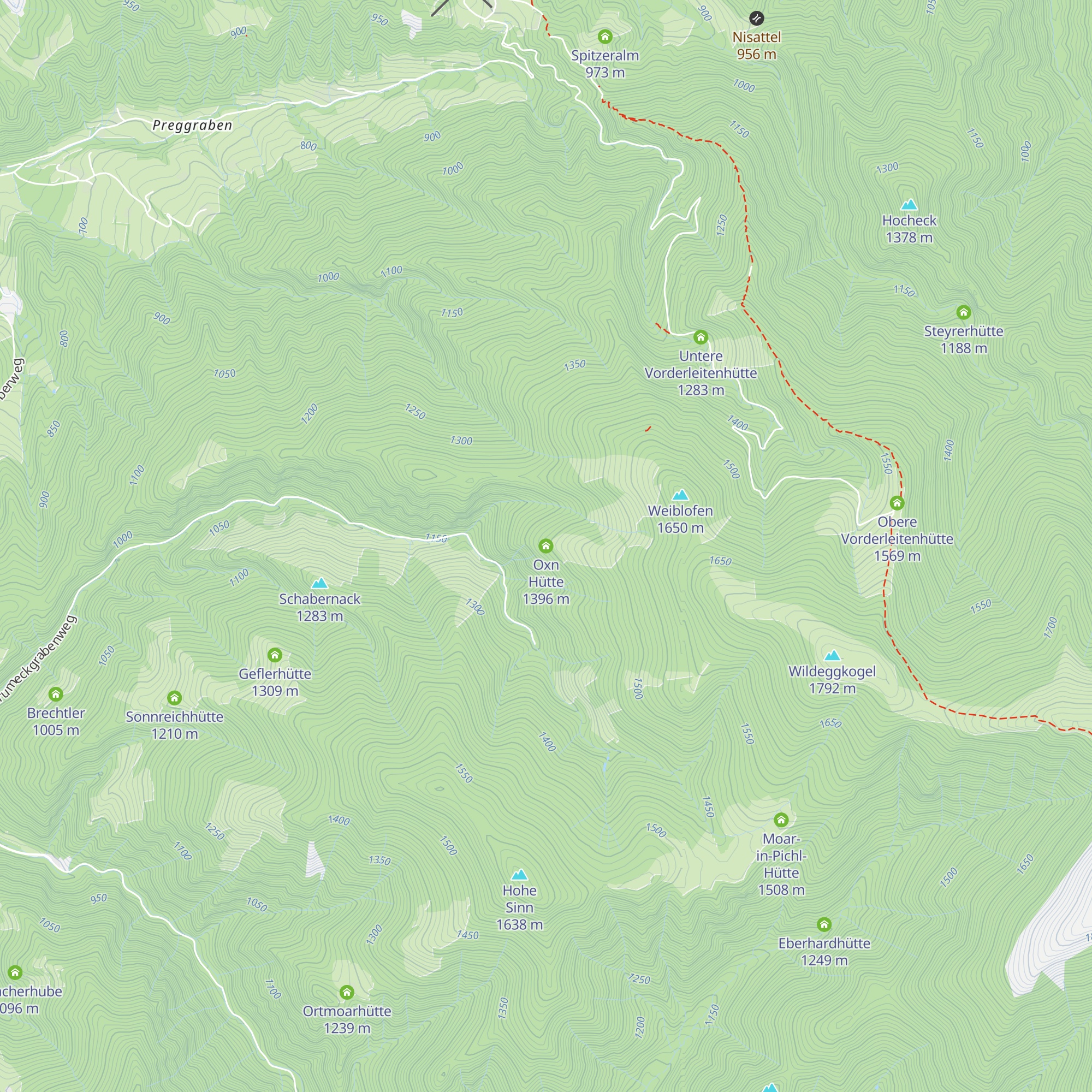 Oxn Hütte map