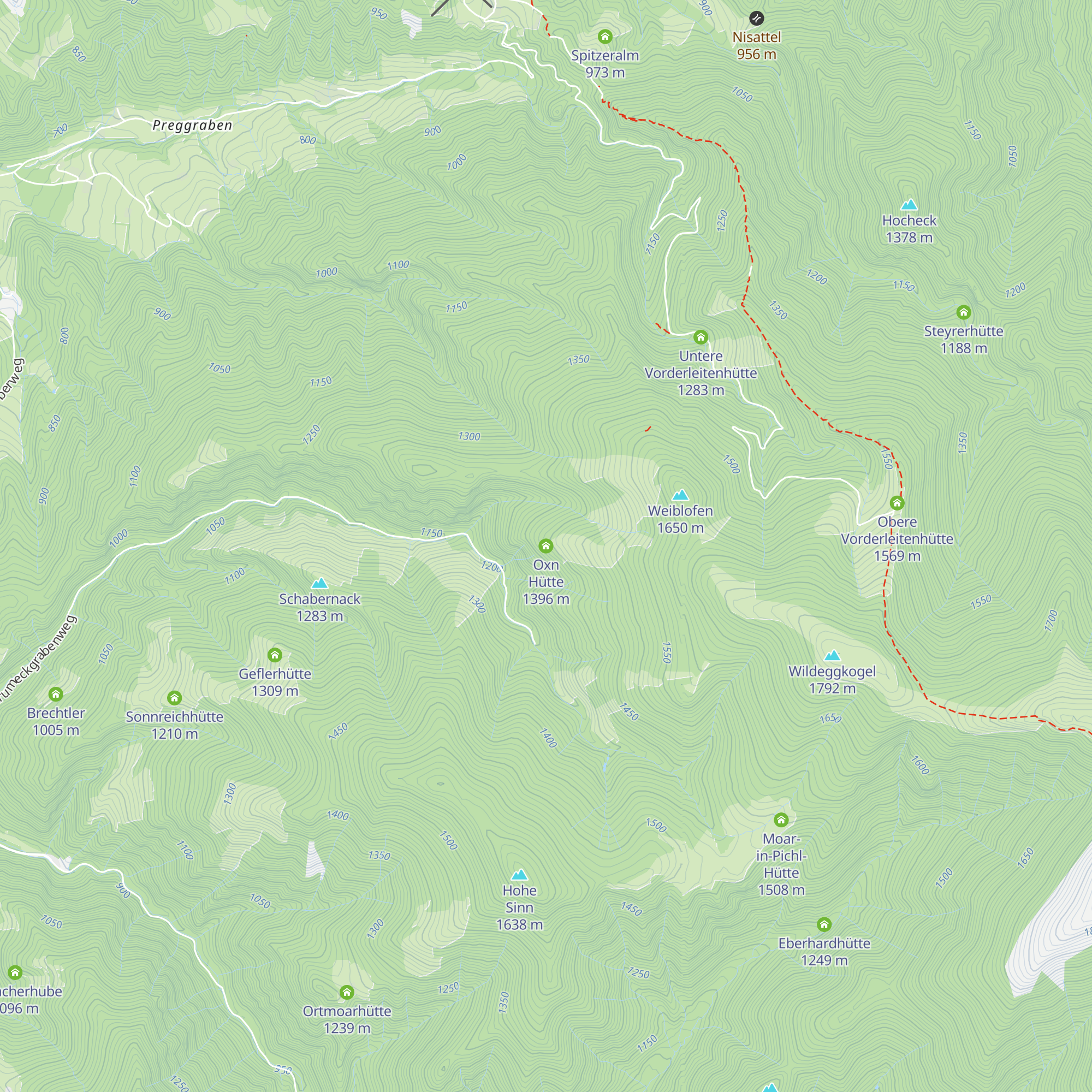 Oxn Hütte map