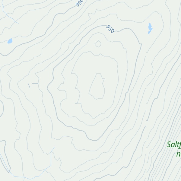 Map of Bjøllvassfjellet