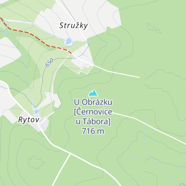 Map of U Obrázku [Černovice u Tábora]