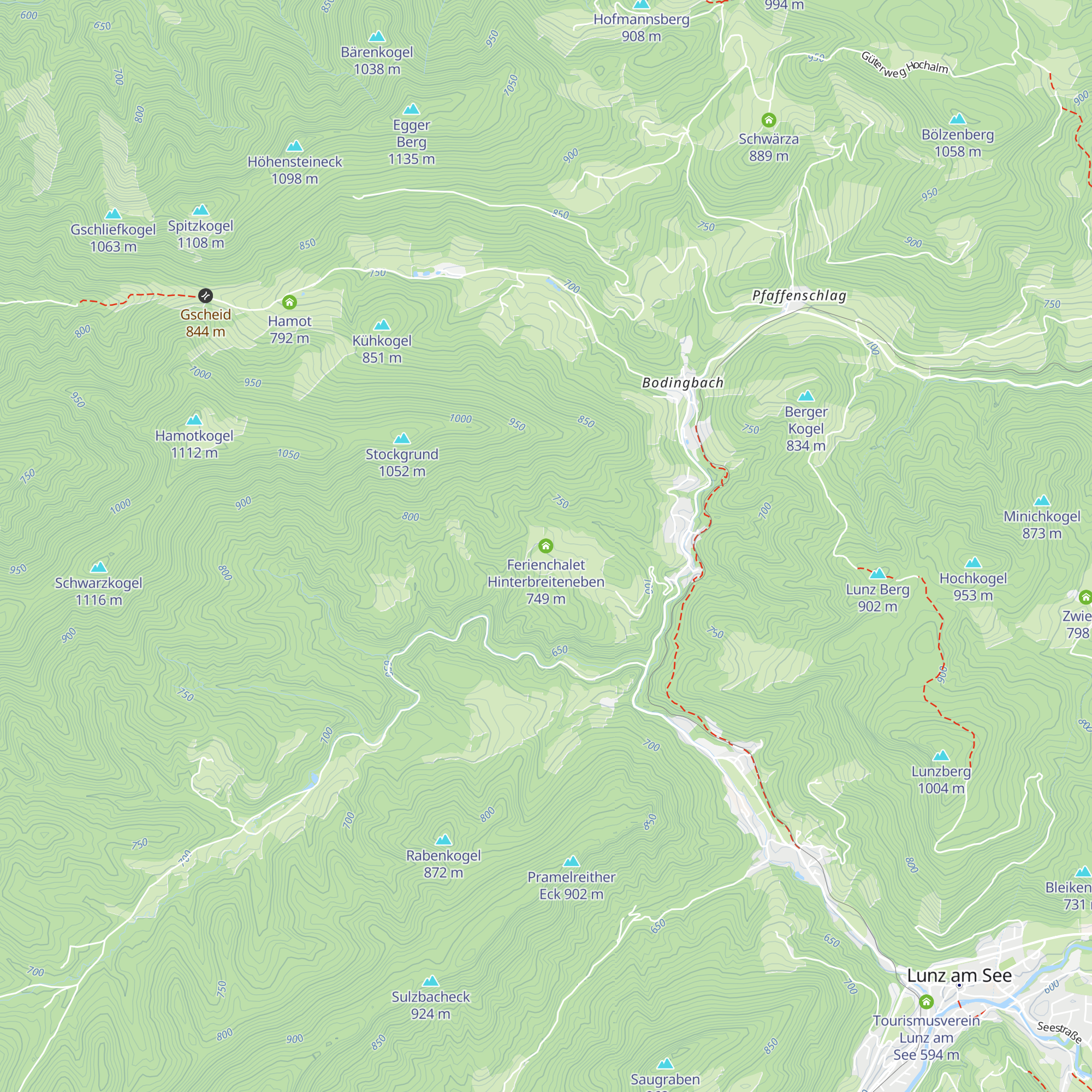 Ferienchalet Hinterbreiteneben map