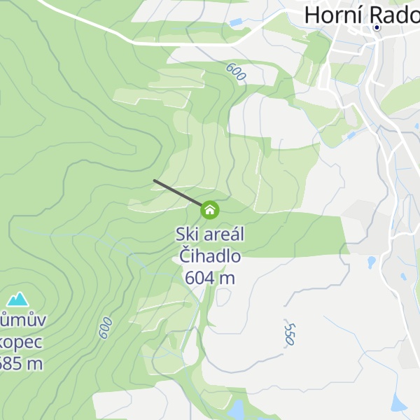 Map of Ski areál Čihadlo