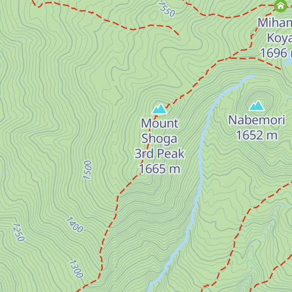 Map of Mount Shoga 2nd Peak