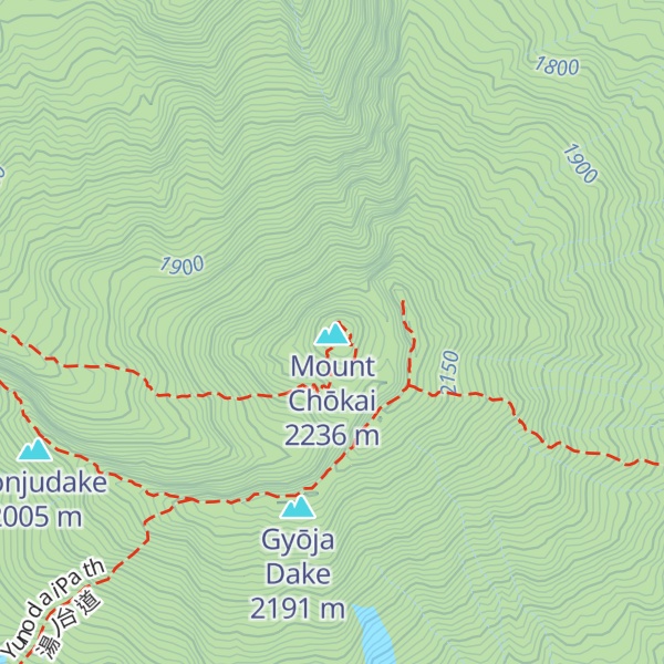 Map of Summit of Mt. Chokai (Shinzan)