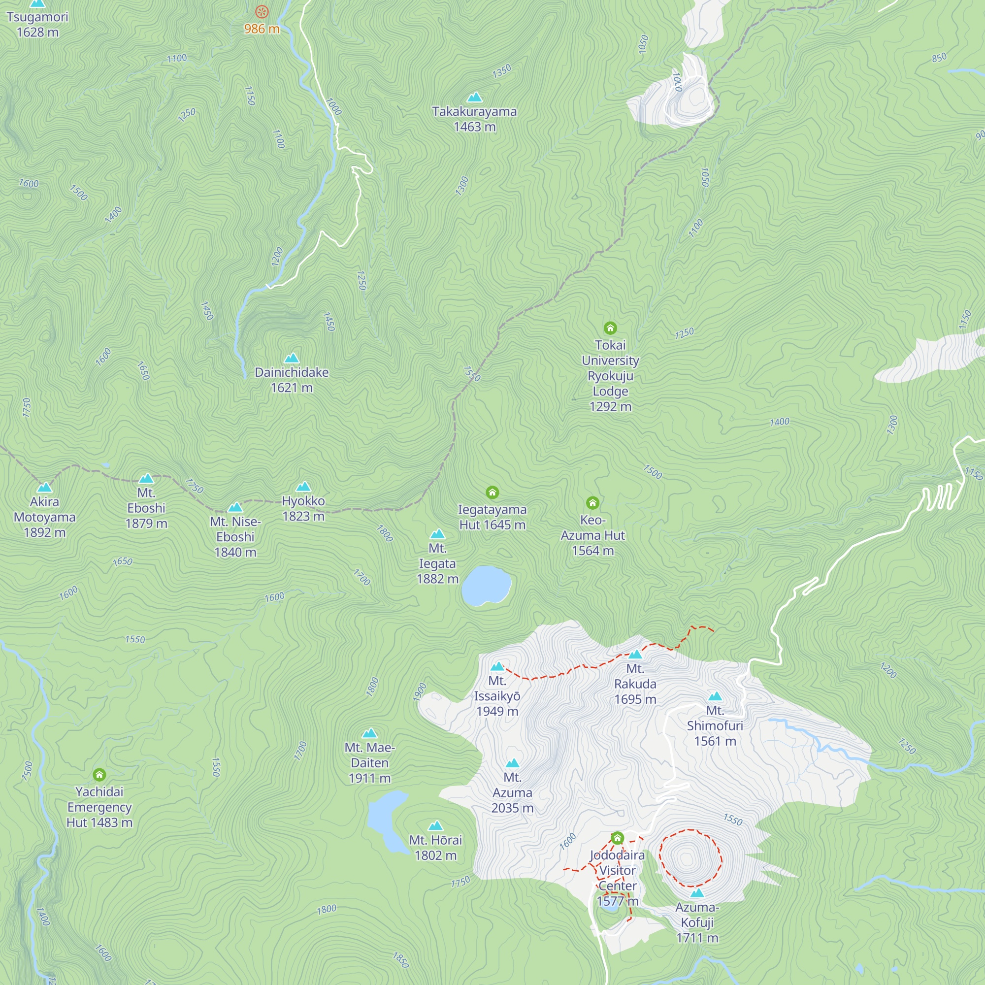 Iegatayama Hut map