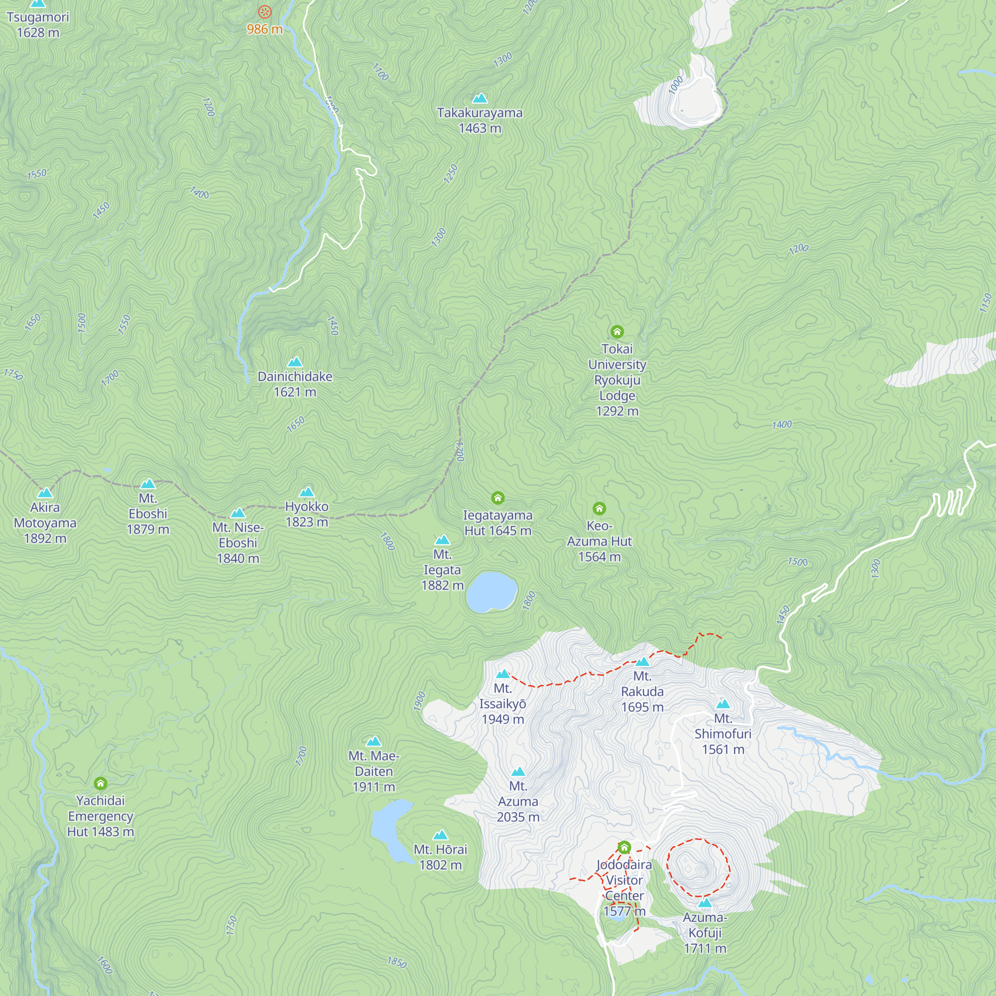 Iegatayama Hut map