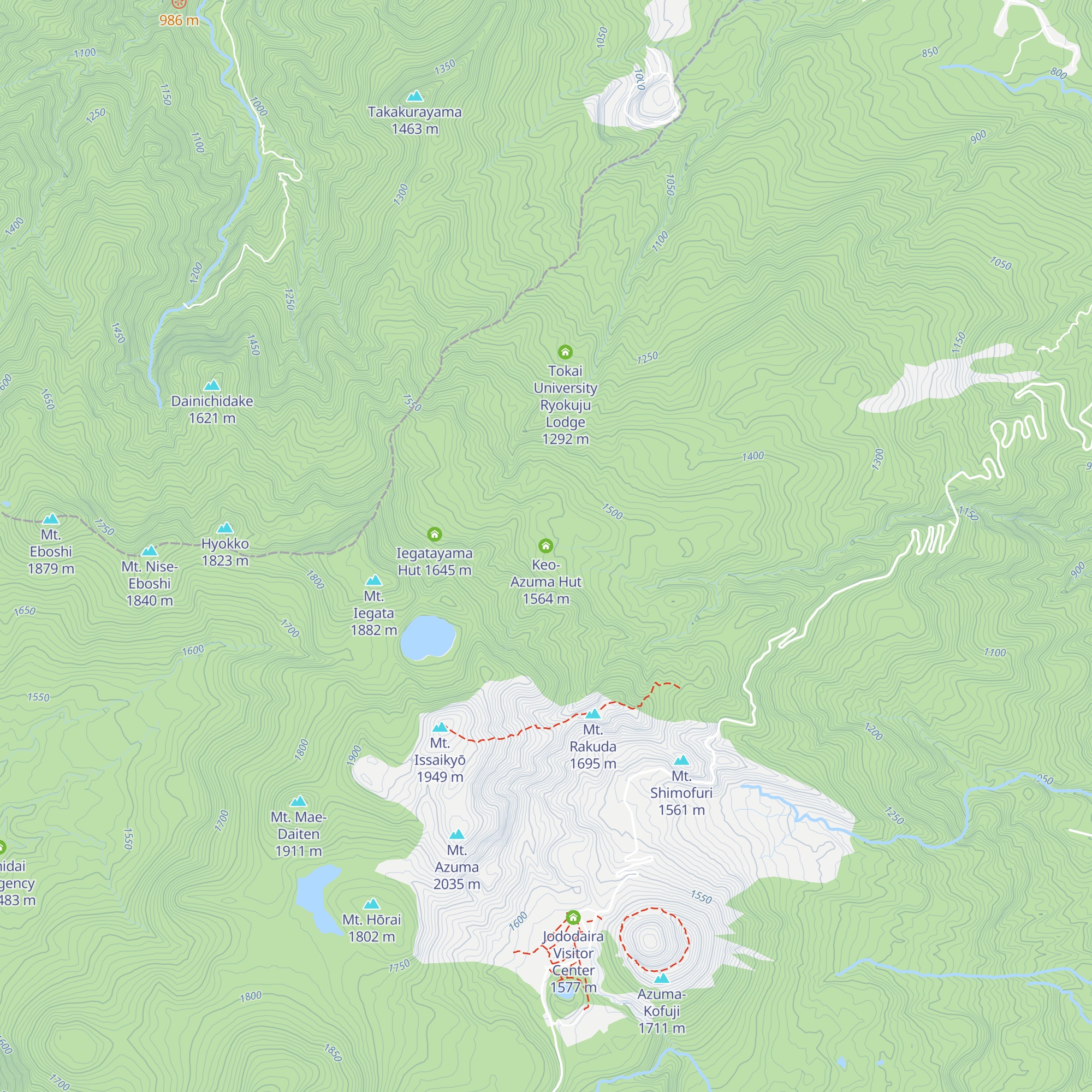 Keo-Azuma Hut map