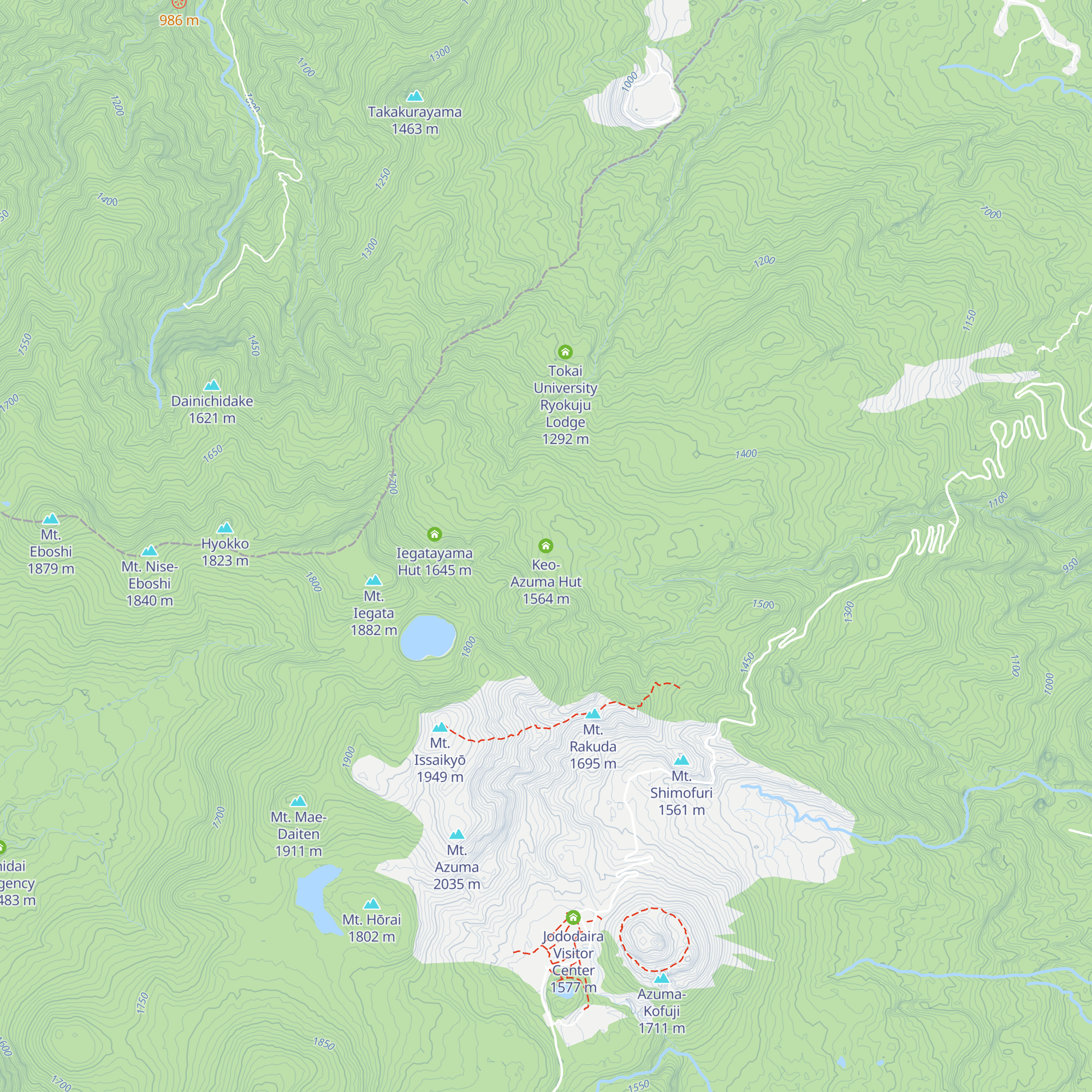 Keo-Azuma Hut map