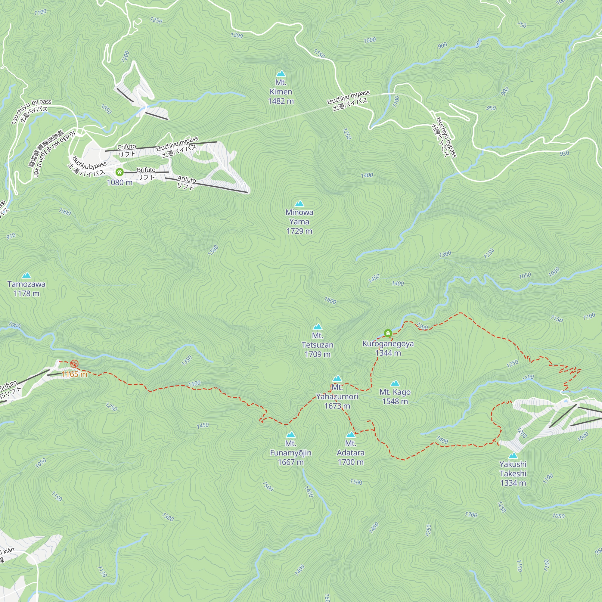 Tetsuzan Evacuation Hut map