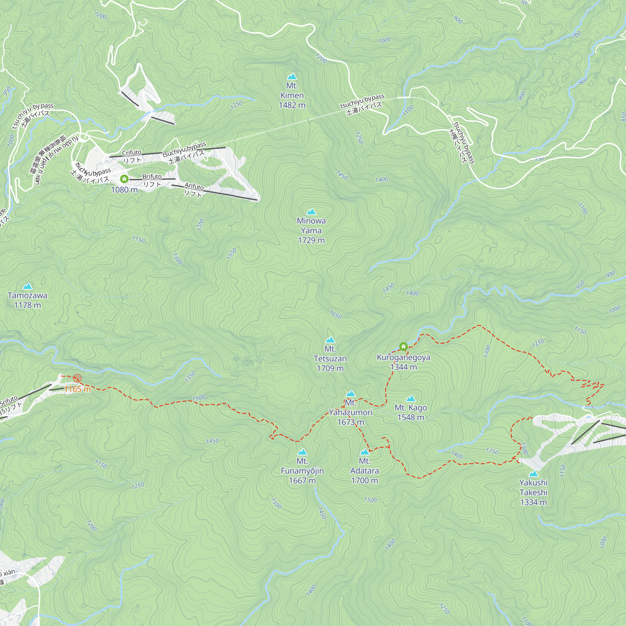 Tetsuzan Evacuation Hut map