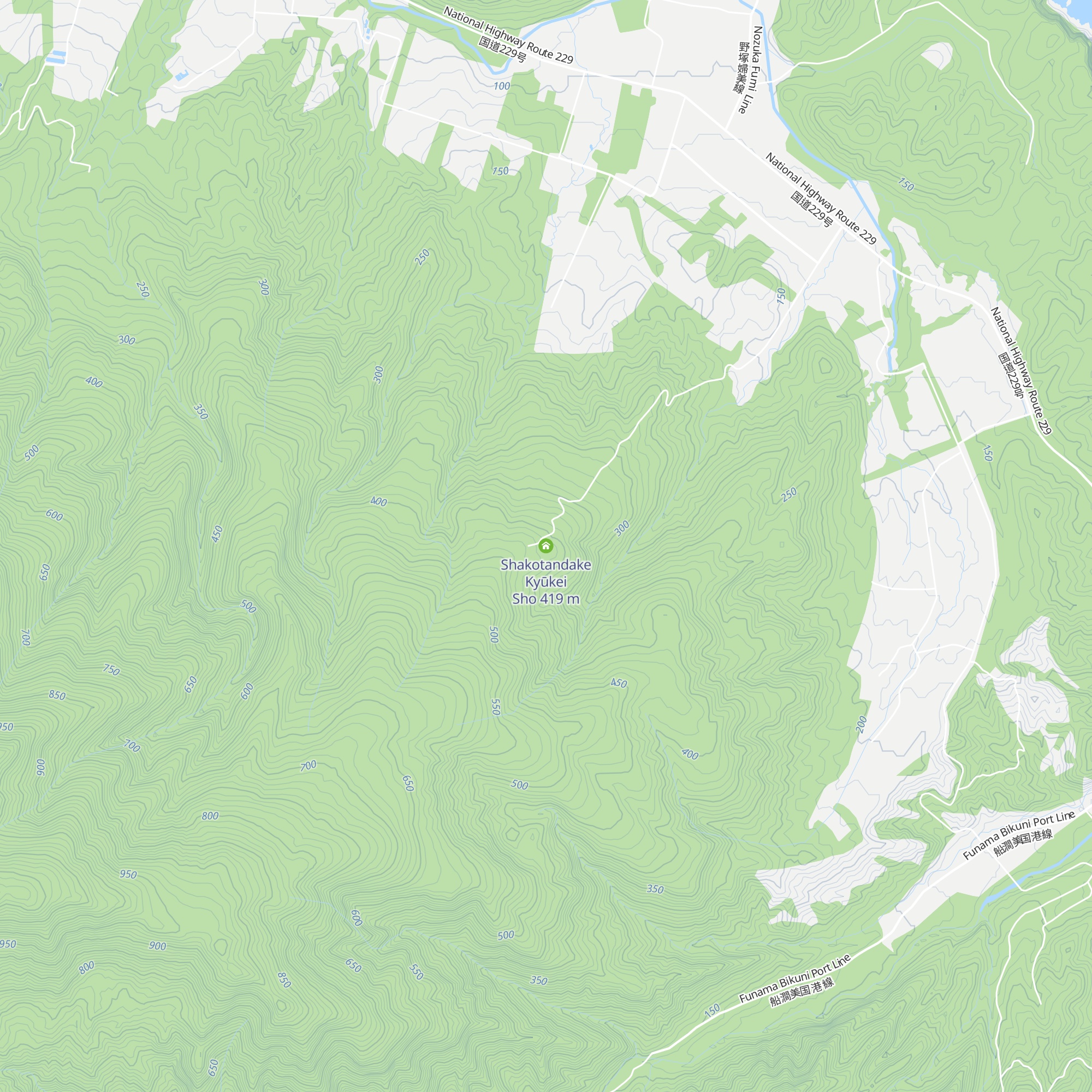 Shakotandake Kyūkei Sho map