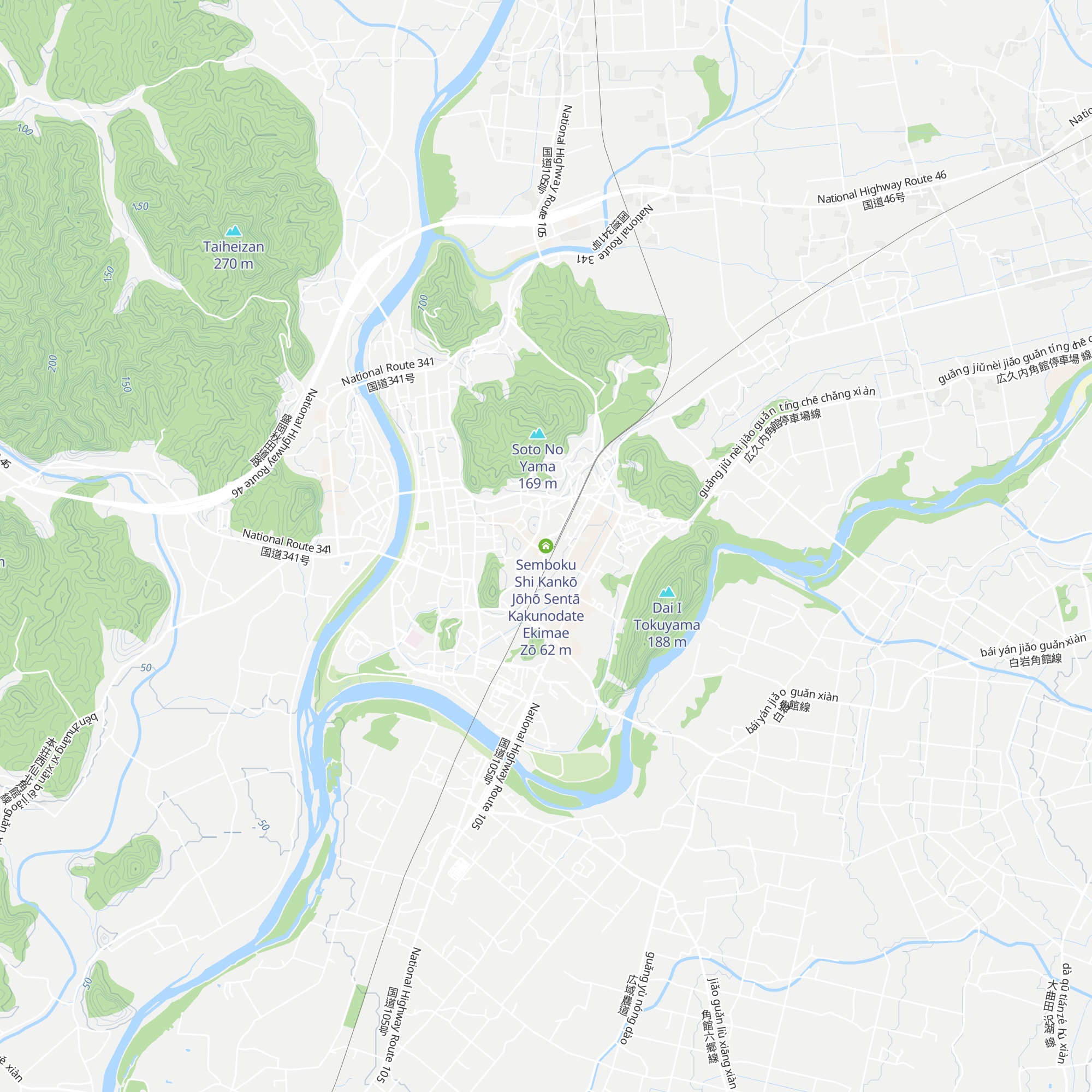 Semboku Shi Kankō Jōhō Sentā   Kakunodate Ekimae Zō map