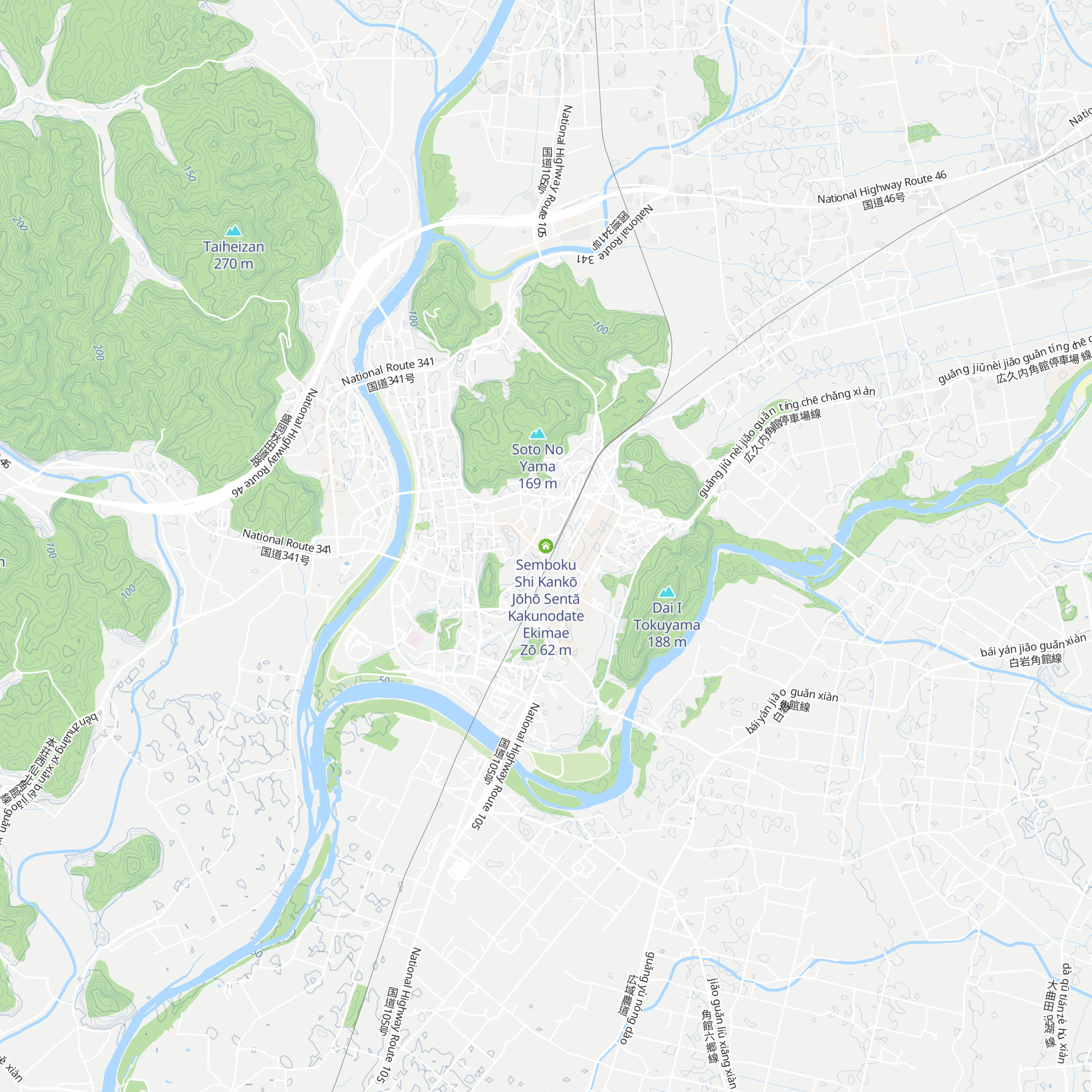 Semboku Shi Kankō Jōhō Sentā   Kakunodate Ekimae Zō map