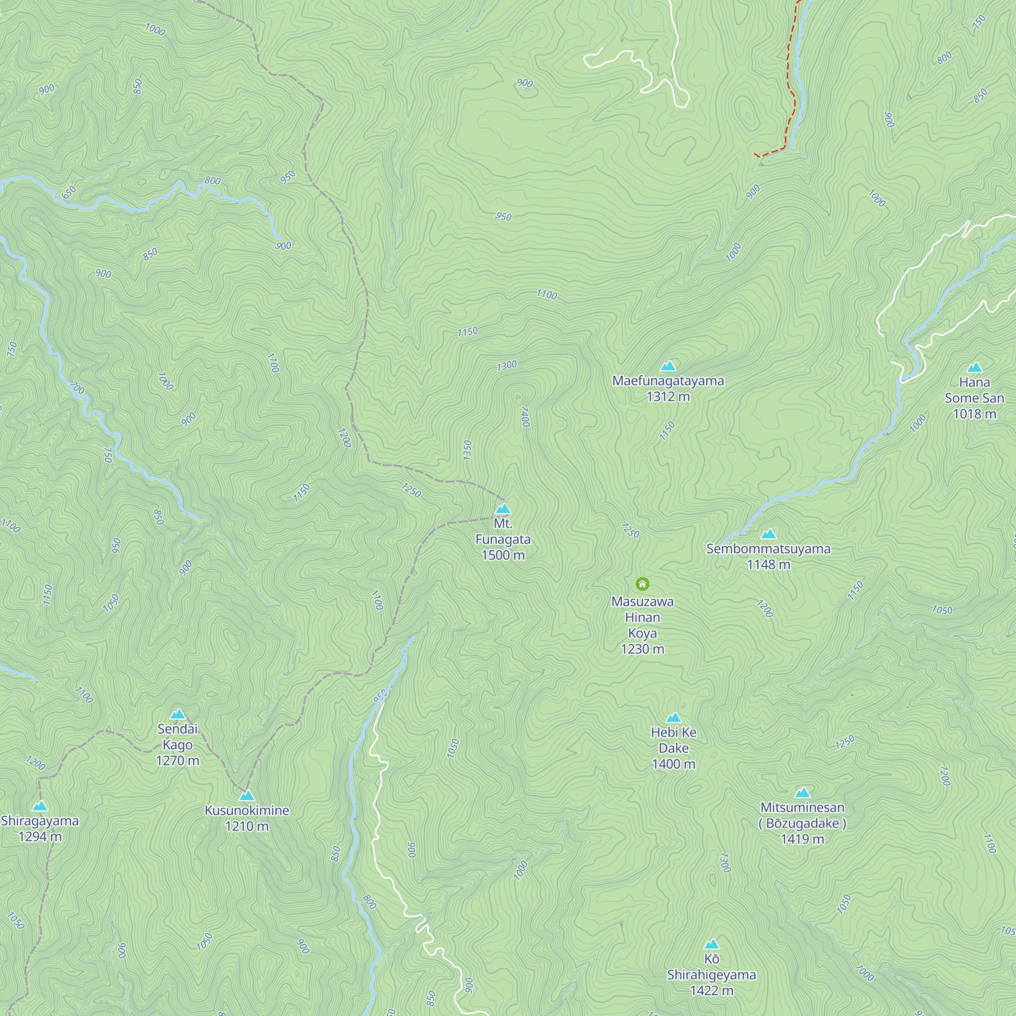 Funakata Sanchō Hinan Koya map