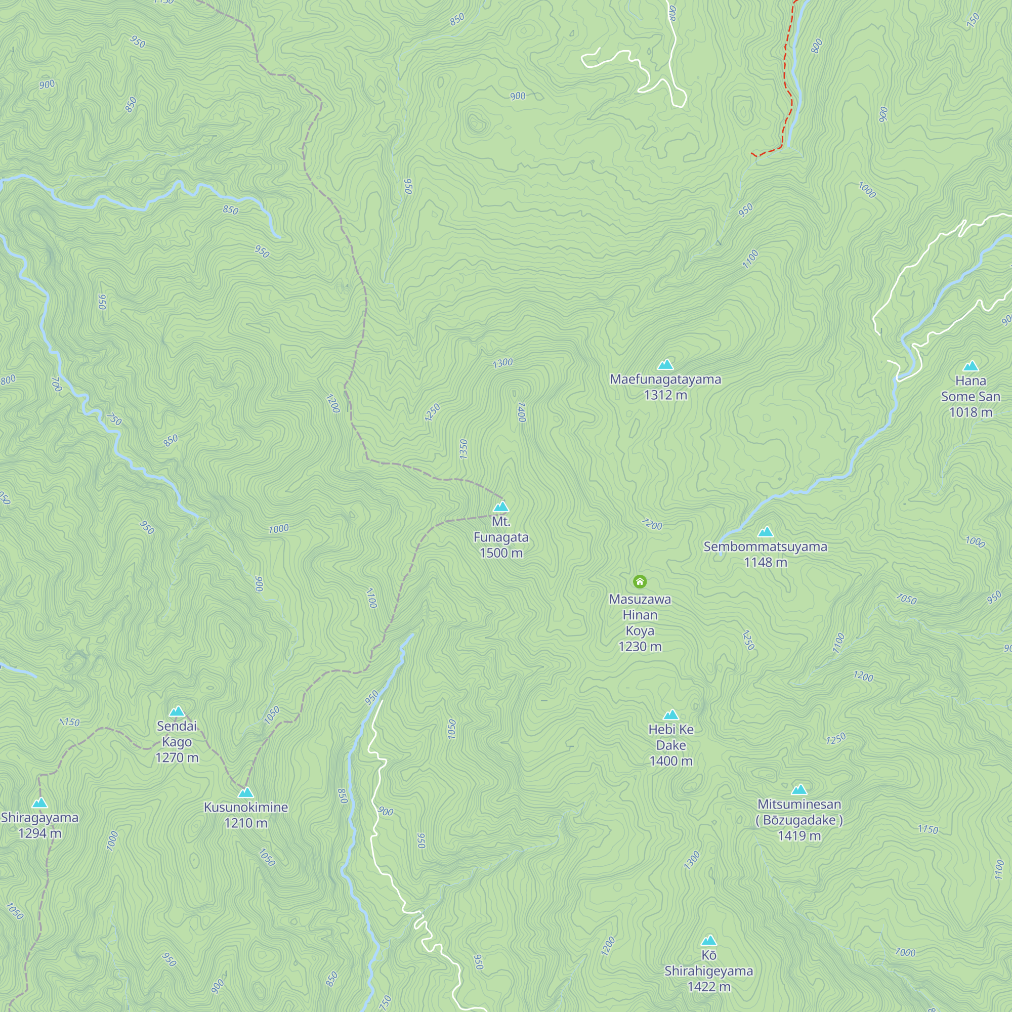 Funakata Sanchō Hinan Koya map