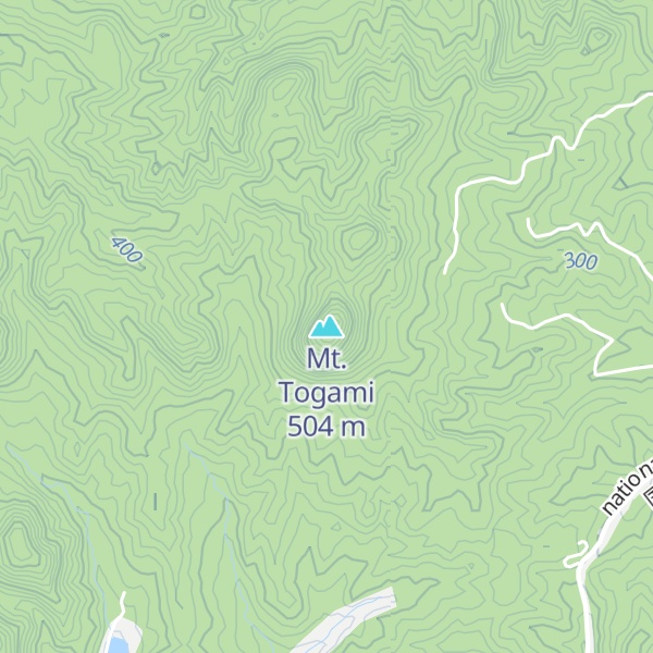 Map of Mt. Togami