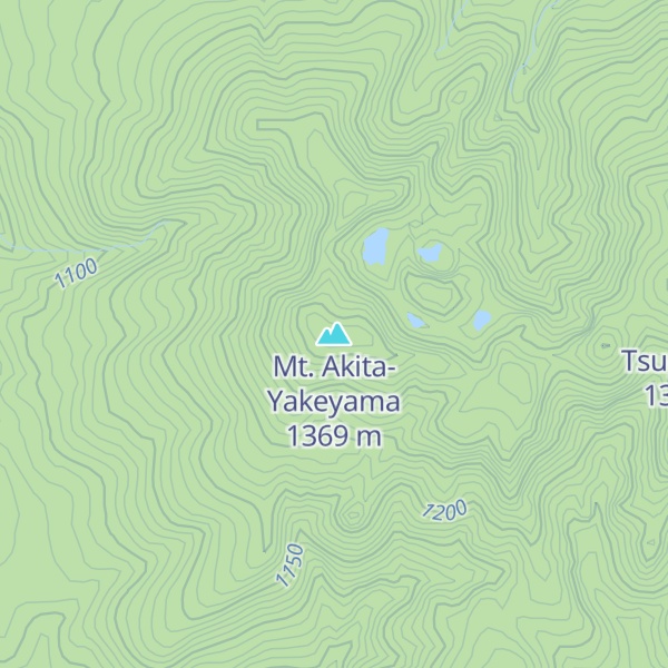 Map of Mt. Akita-Yakeyama