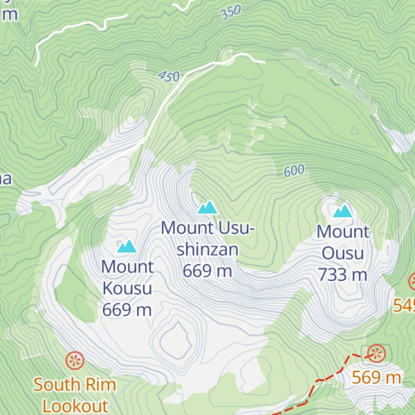 Map of Mount Usu-shinzan