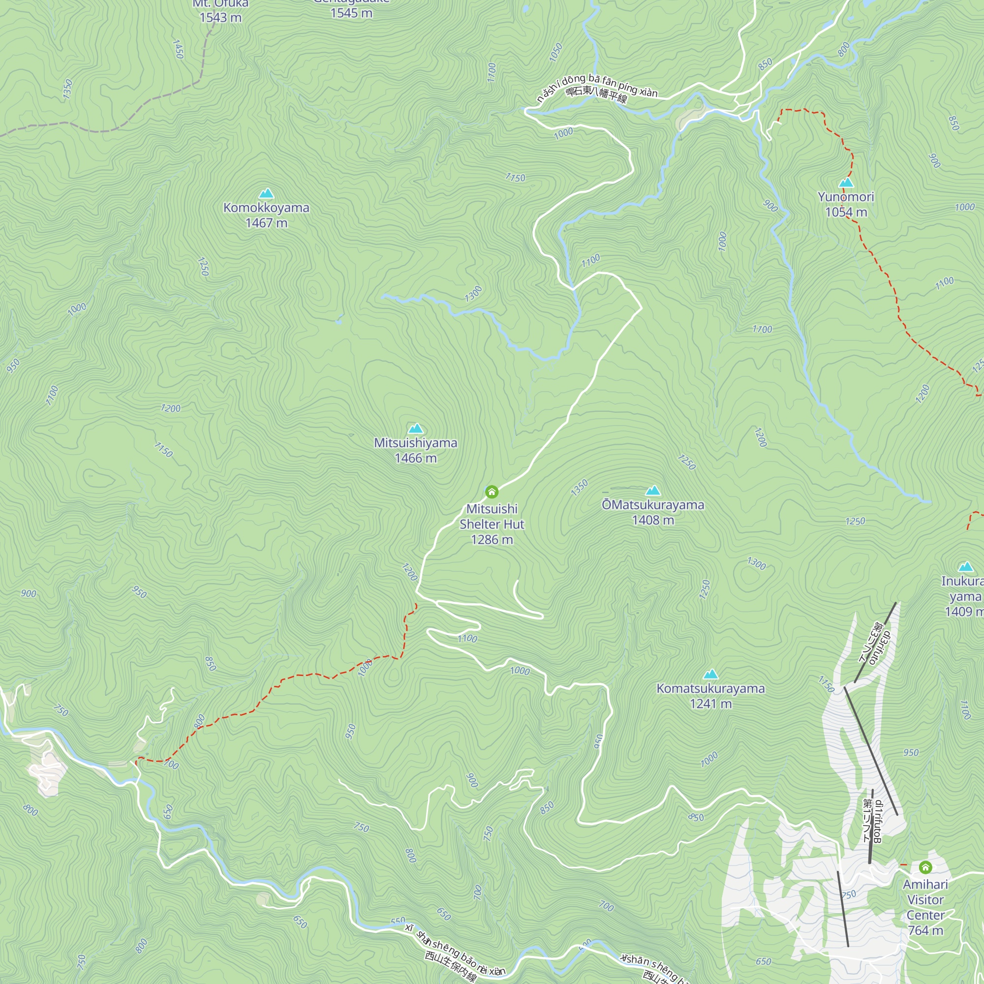 Mitsuishi Shelter Hut map