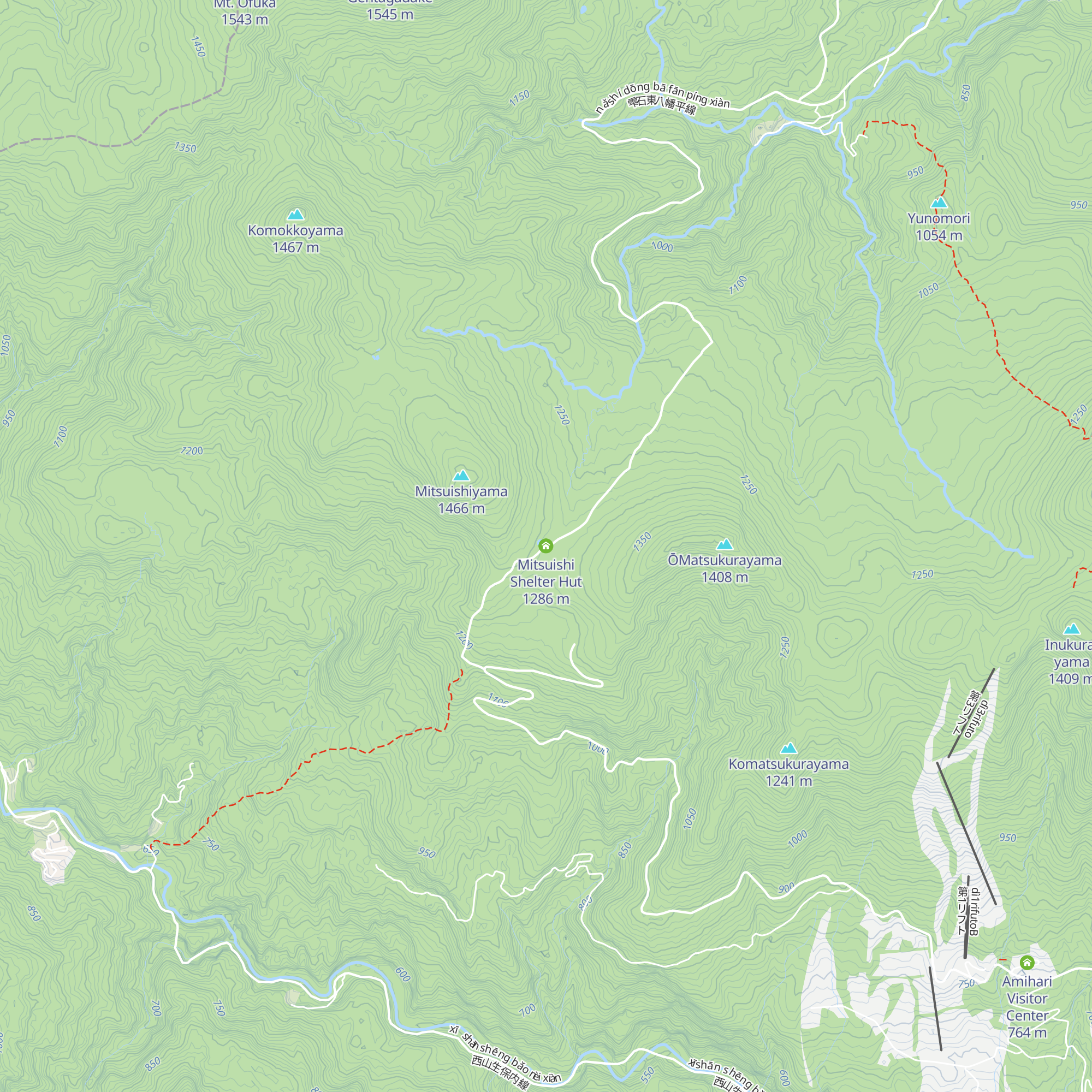 Mitsuishi Shelter Hut map
