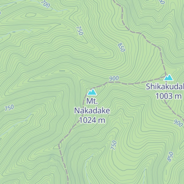 Map of Mt. Nakadake
