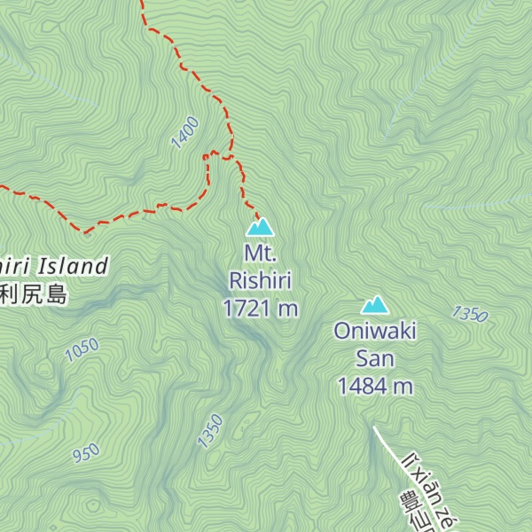 Map of Mt. Rishiri South Peak
