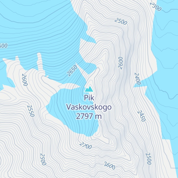 Map of Pik Vaskovskogo