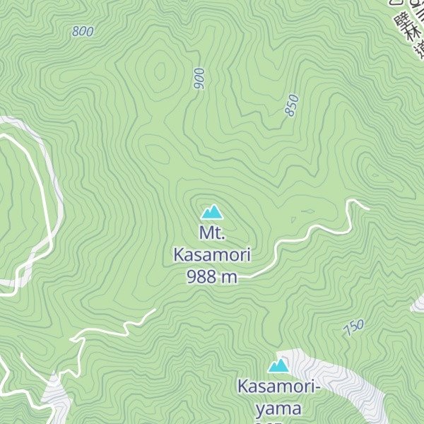 Map of Mt. Kasamori