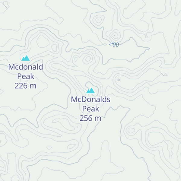 Map of McDonalds Peak