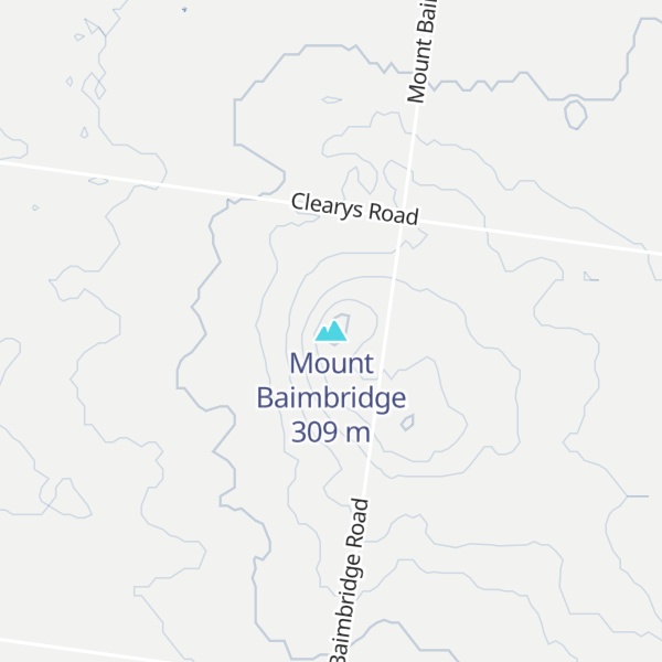 Map of Mount Baimbridge