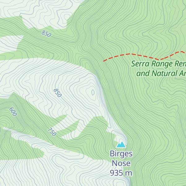 Map of Middleton Peak