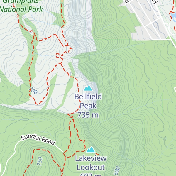 Map of Bellfield Peak
