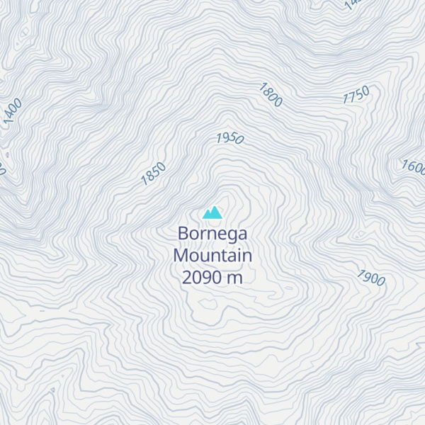 Map of Bornega Mountain