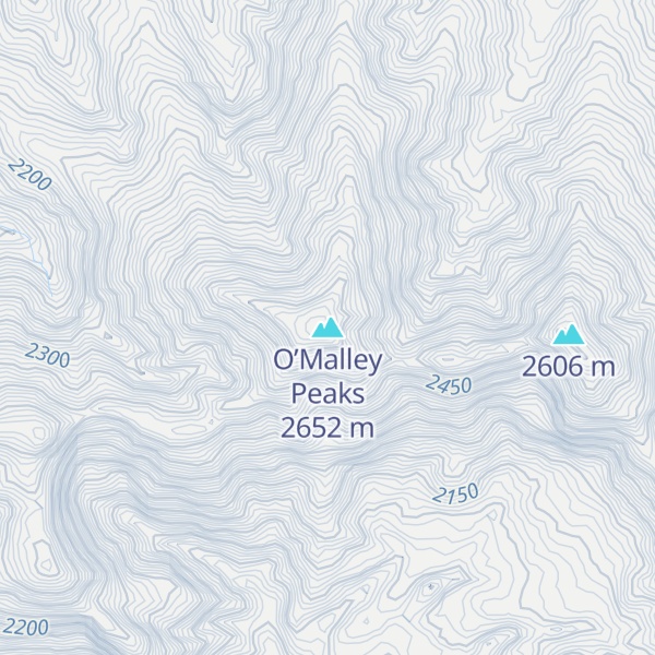 Map of O’Malley Peaks