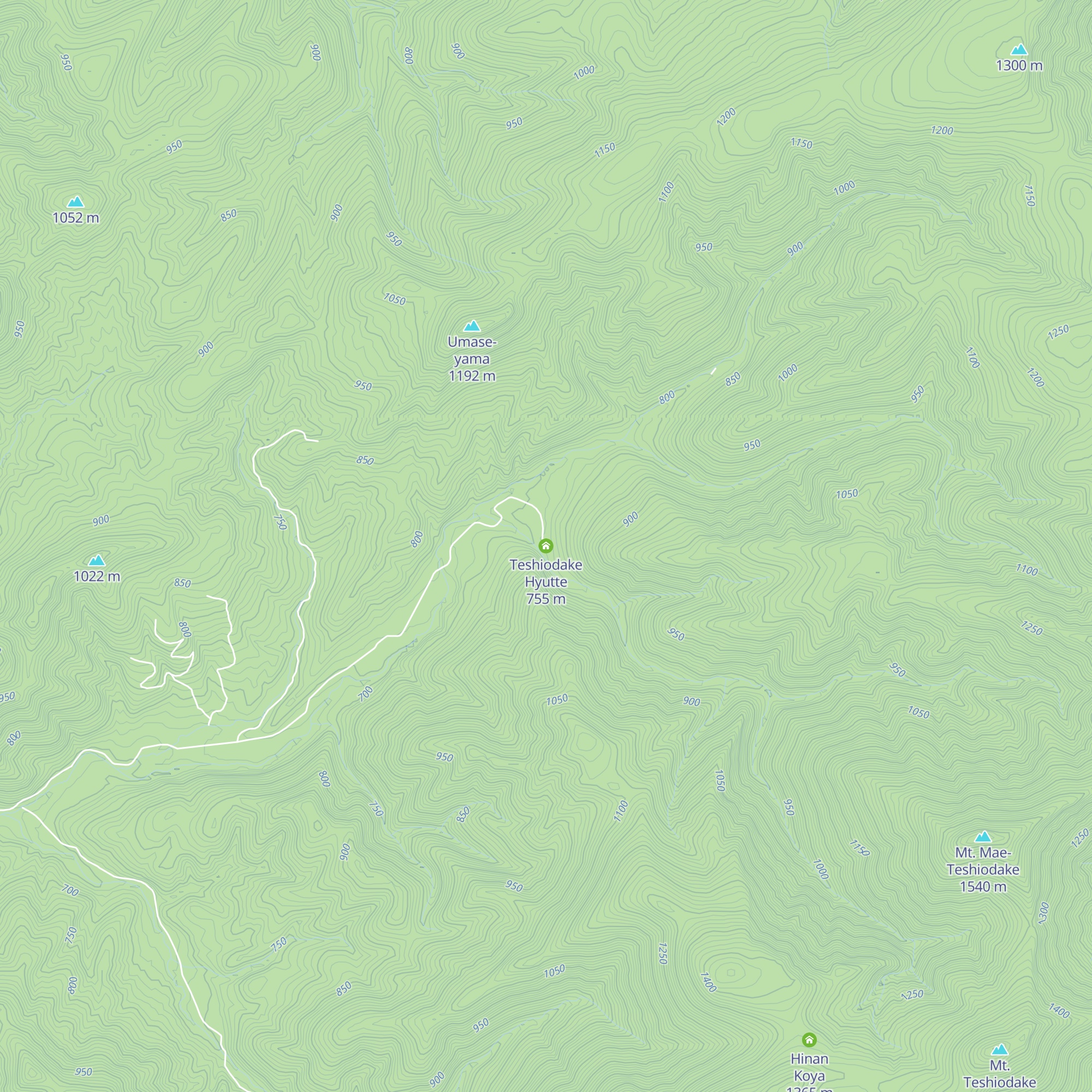 Teshiodake Hyutte map