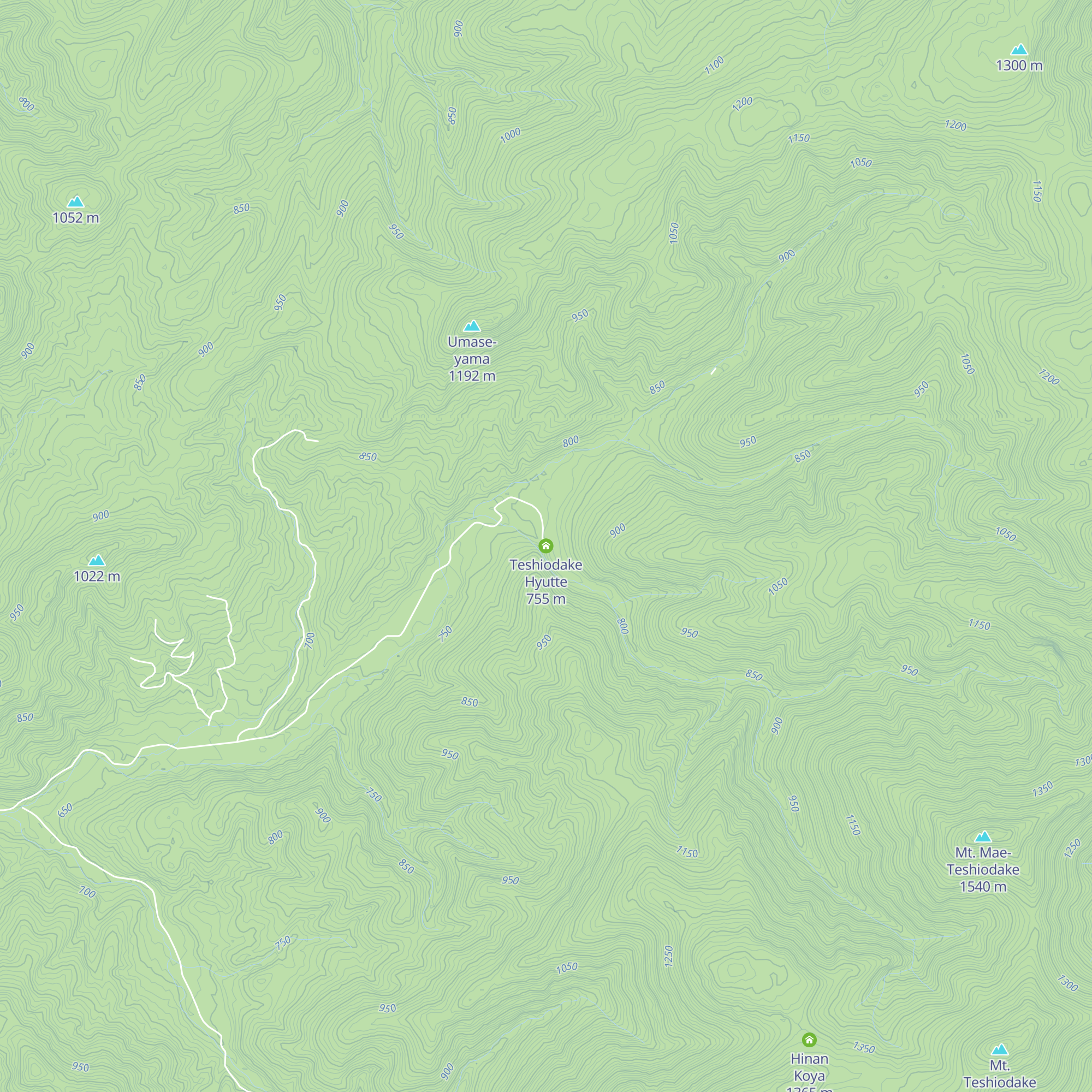 Teshiodake Hyutte map