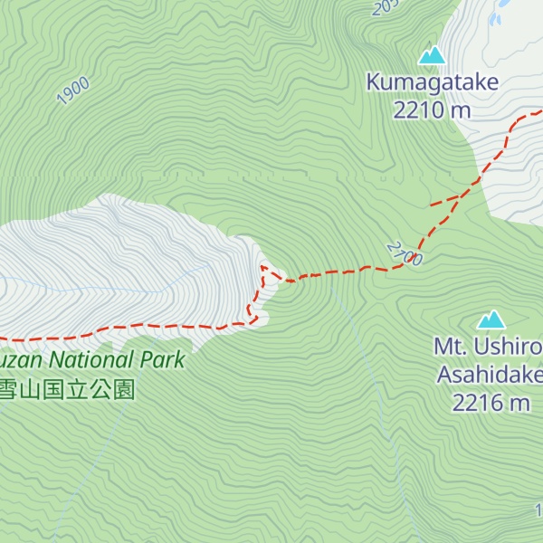 Map of Mount Asahi-dake