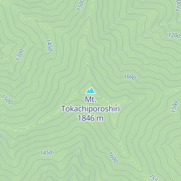 Map of Mt. Tokachiporoshiri