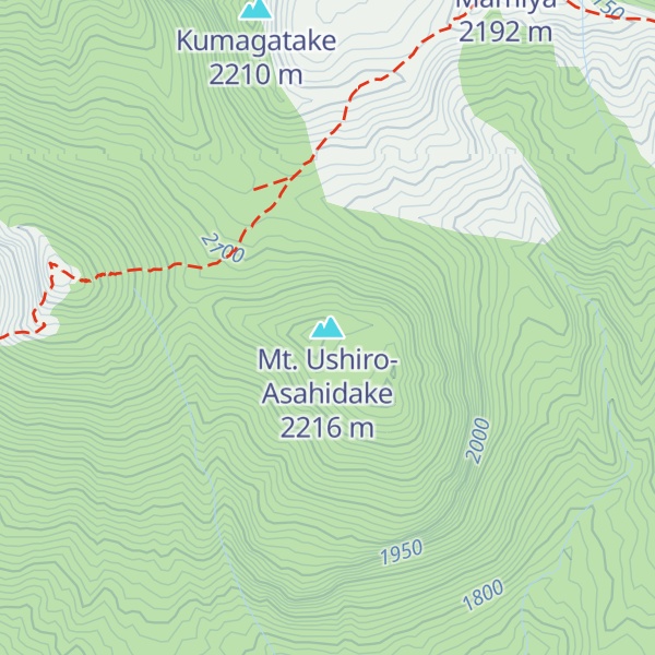 Map of Mt. Ushiro-Asahidake