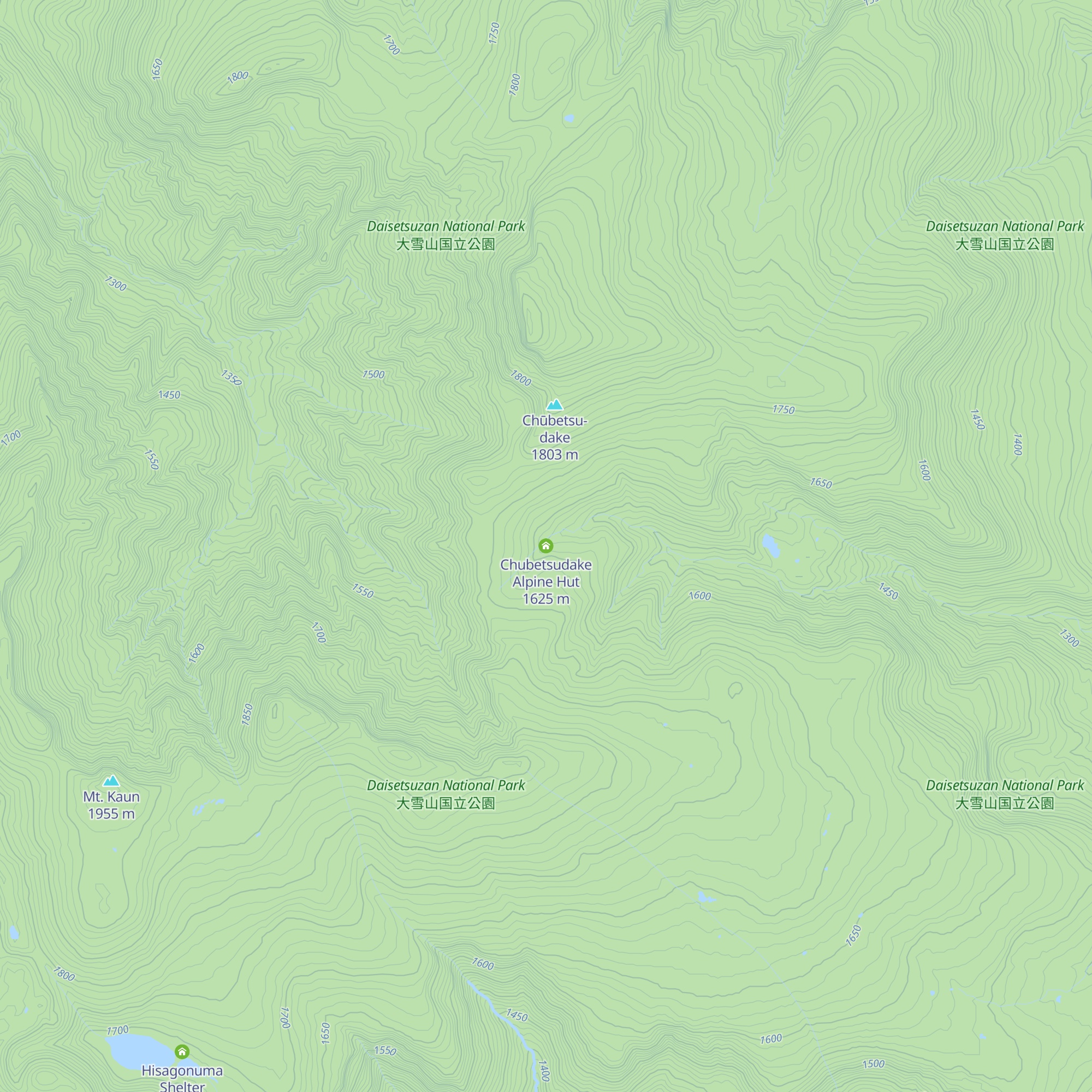 Chubetsudake Alpine Hut map