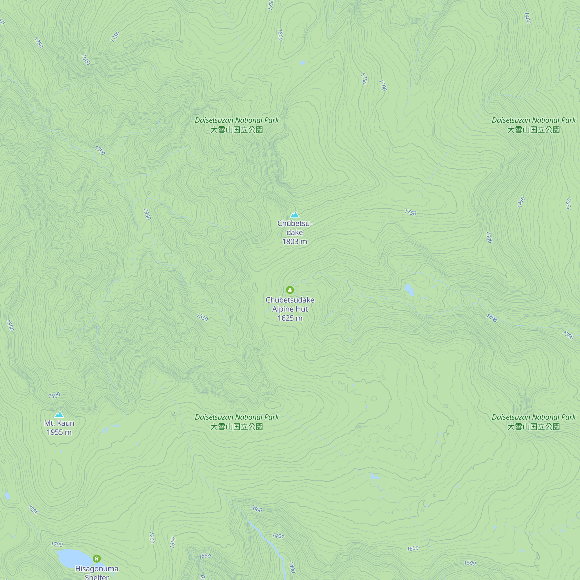 Chubetsudake Alpine Hut map