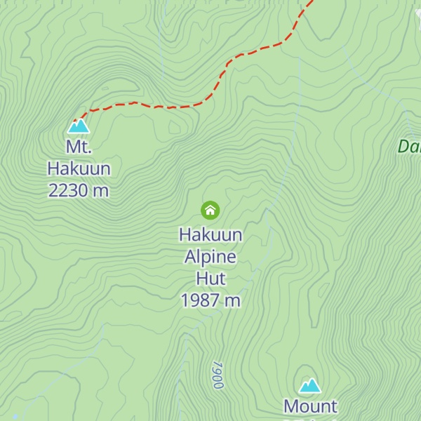 Map of Hakuun Alpine Hut