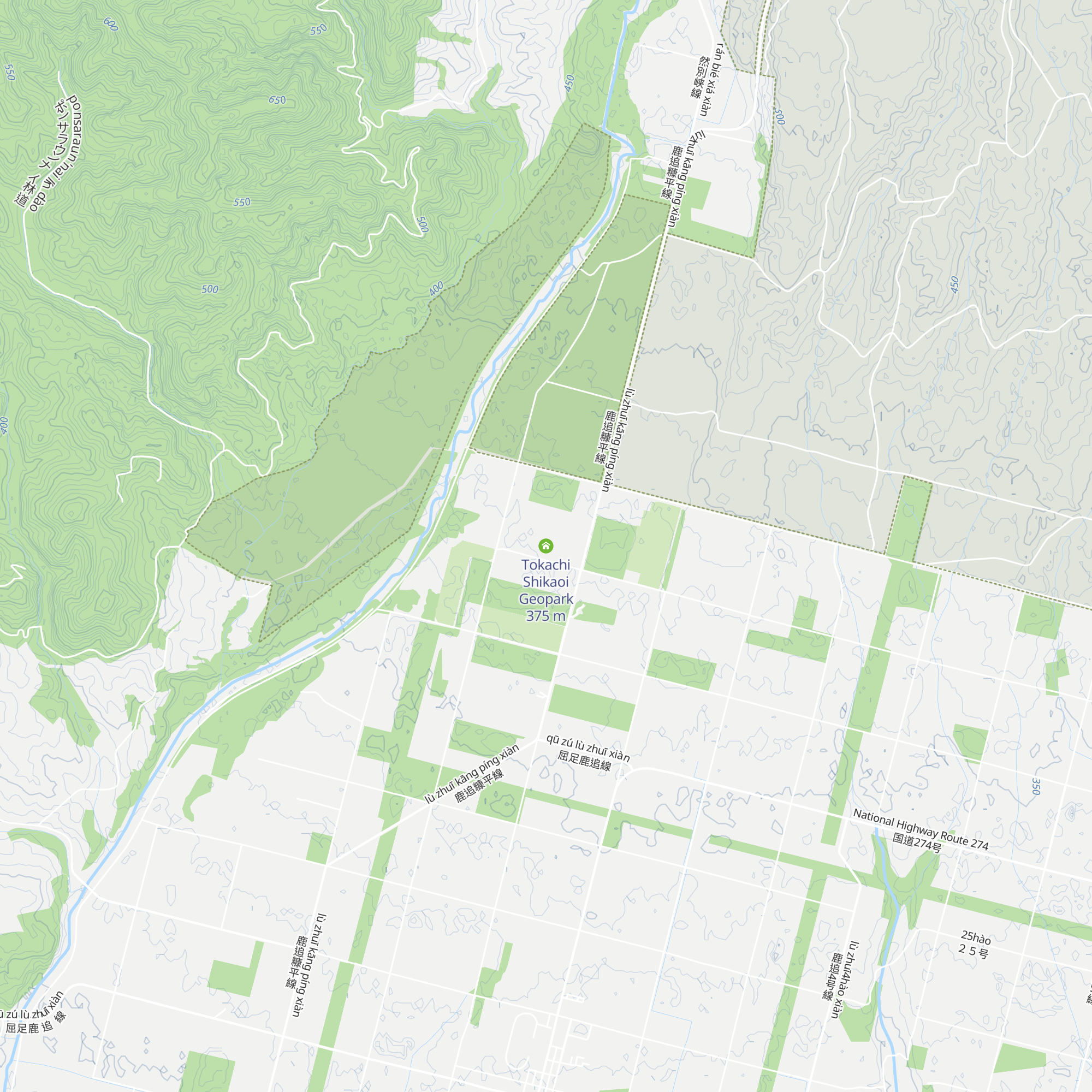 Tokachi Shikaoi Geopark map