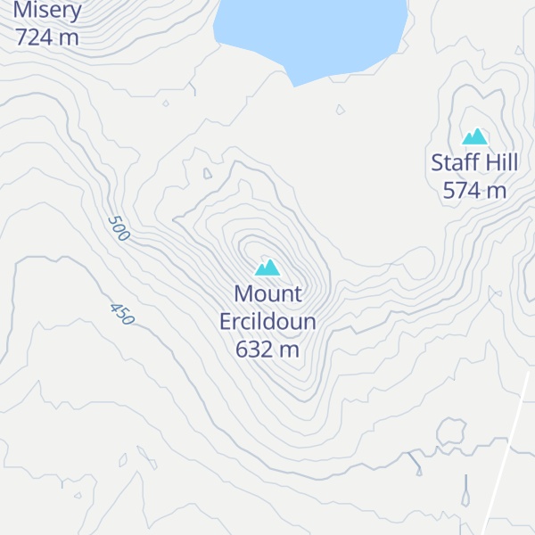Map of Mount Ercildoun