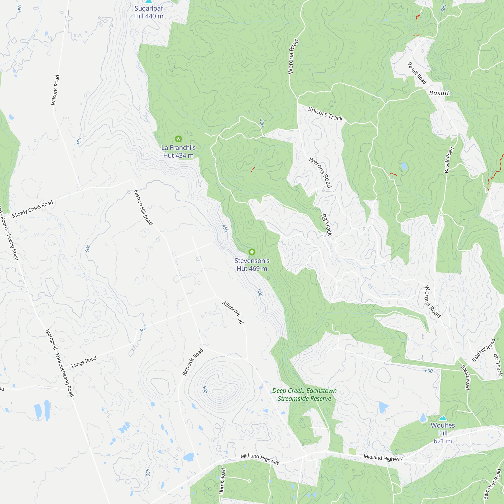 Stevenson's Hut map