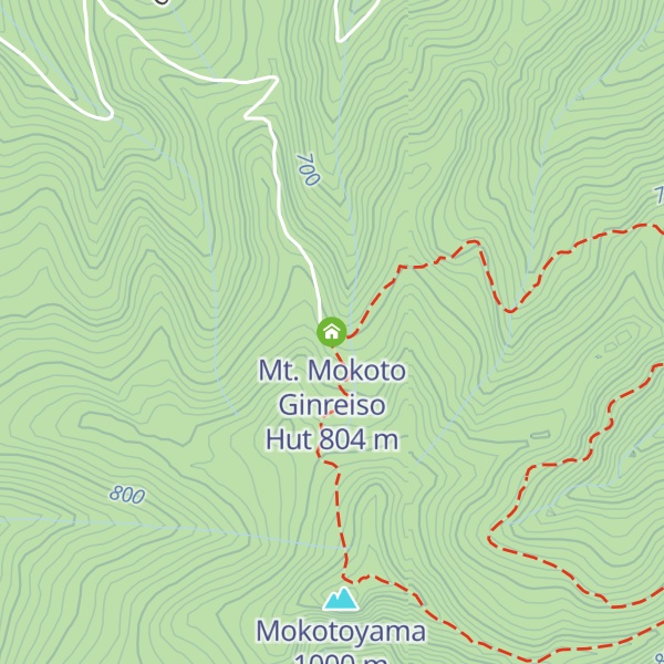 Map of Mt. Mokoto Ginreiso Hut