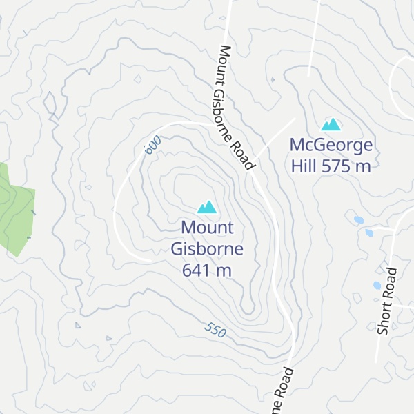 Map of Mount Gisborne