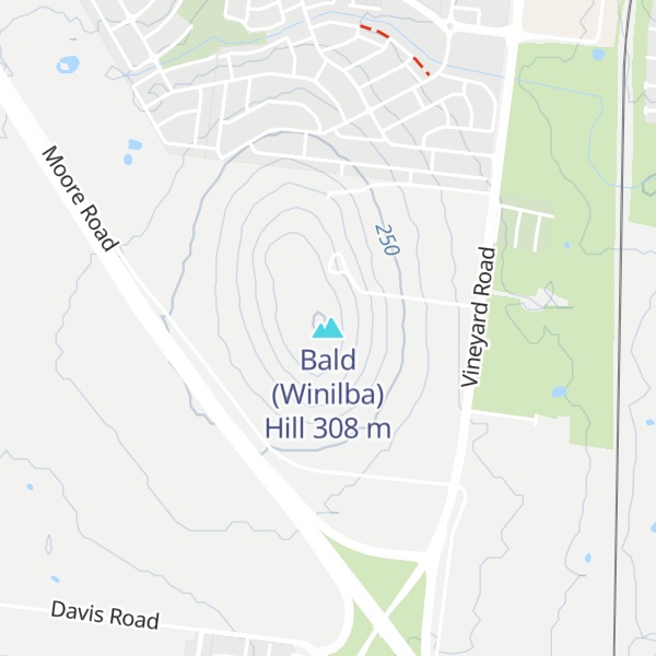 Map of Bald (Winilba) Hill
