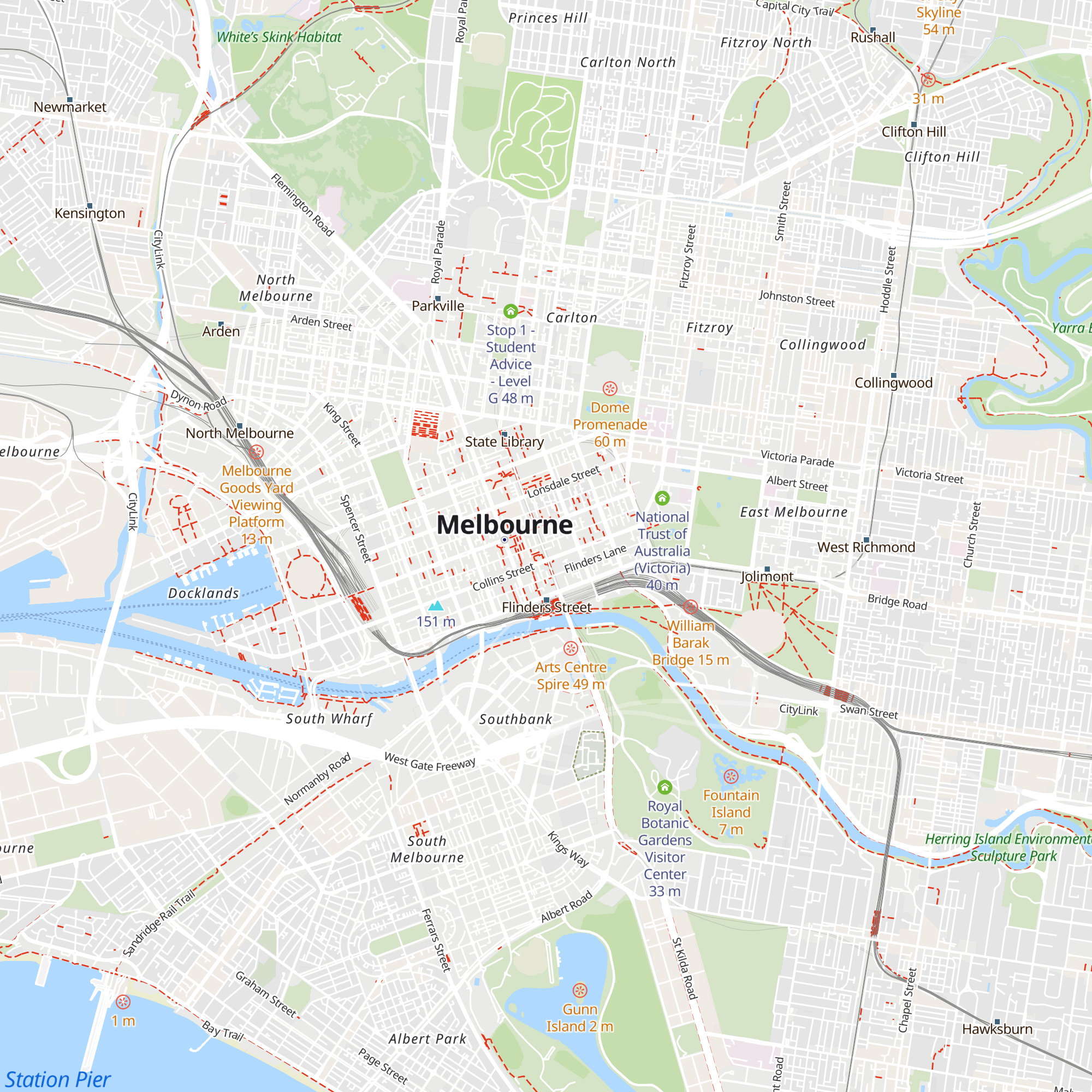 Melbourne Visitor Hub map
